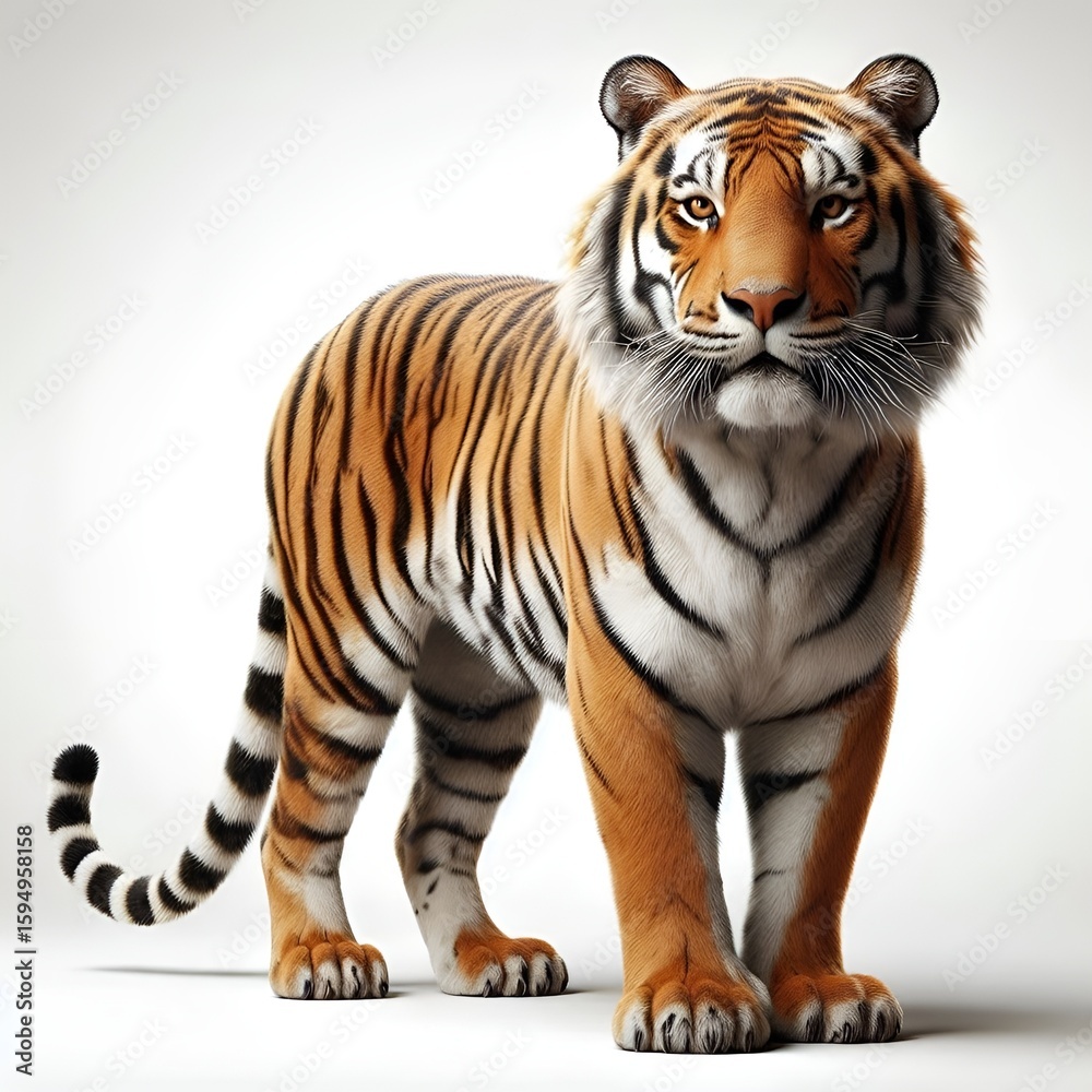 Fototapeta premium tiger on white background