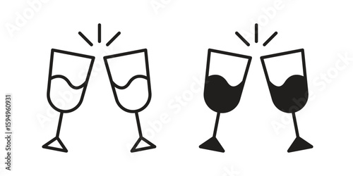 Wine toast icon symbol shape. vector symbols.