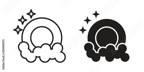 Washing dishes icon symbol shape. vector symbols.