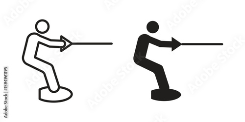Wakeboarding icon symbol shape. vector symbols.