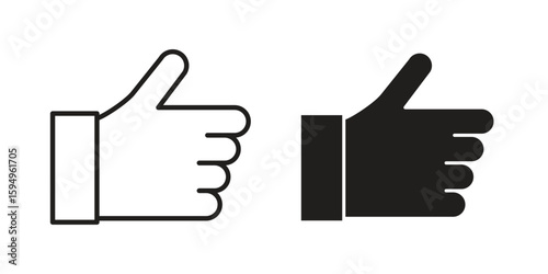 Thumb up icon symbol shape. vector symbols.