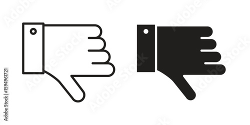 Thumb down icon symbol shape. vector symbols.
