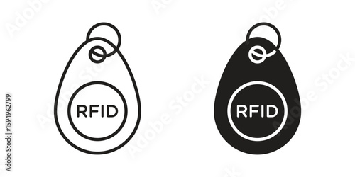 RFID key tag icon symbol shape. vector symbols.