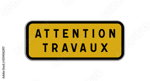Panneau Attention Travaux, Signalisation de Sécurité pour Zones de Construction et Routes