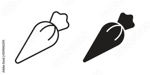 Pastry bag icon symbol shape. vector symbols.