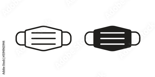 Medical mask icon symbol shape. vector symbols.