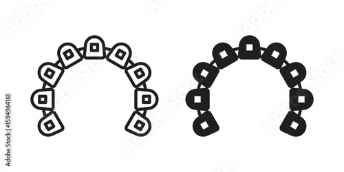 Lingual braces icon symbol shape. vector symbols.