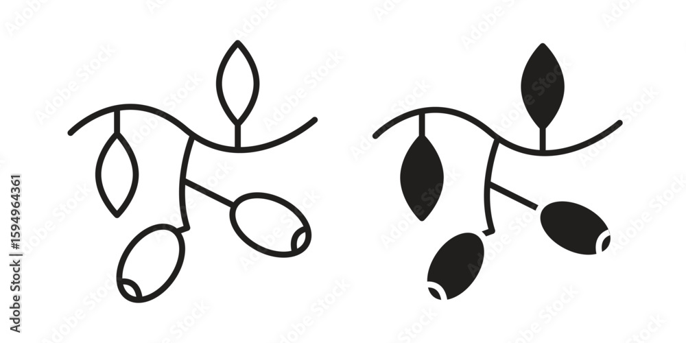 Fototapeta premium Jujube icon symbol shape. vector symbols.