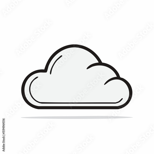 Cloud Icon: A minimalist illustration of a fluffy cloud icon, representing weather elements.