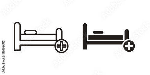 Hospital bed icon symbol shape. vector symbols.