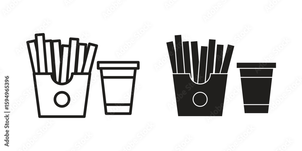 Fototapeta premium Fast food icon symbol shape. vector symbols.