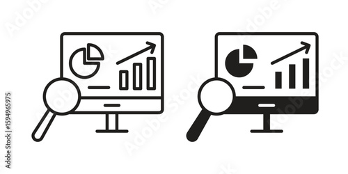 Data Analysing icon symbol shape. vector symbols.