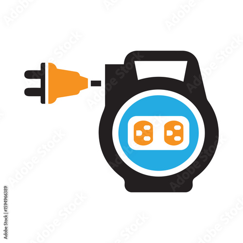 Multi plug, plug, extension cord icon