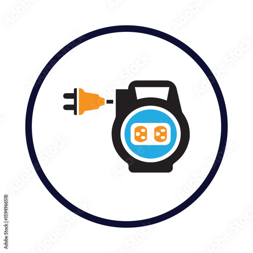 Multi plug, plug, extension cord icon