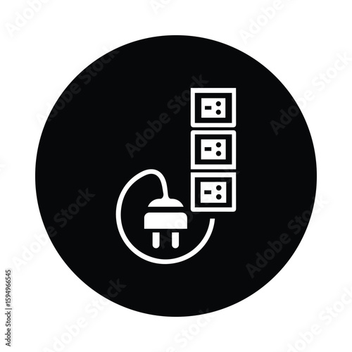 Multi plug, plug, extension cord icon