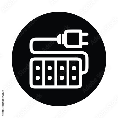 Multi plug, plug, extension cord icon