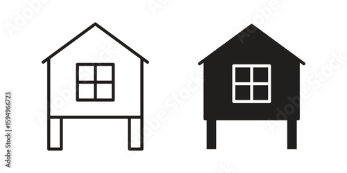 Chicken coop icon symbol shape. vector symbols.