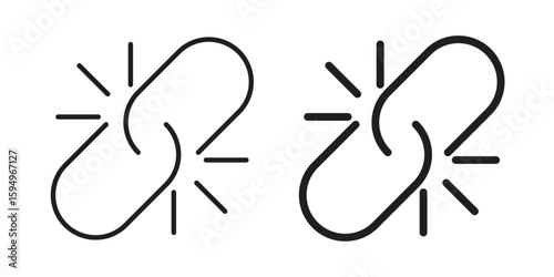 Broken link icon symbol shape. vector symbols.