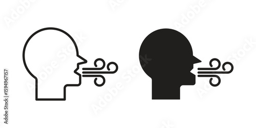 Breath icon symbol shape. vector symbols.