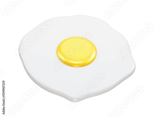 Fried egg icon 3d illustration rendering