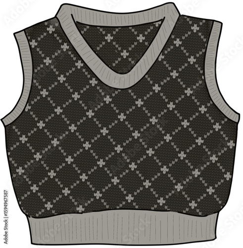 patterned knit sleeveless sweater