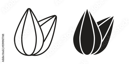 Almond icon symbol shape. vector symbols.