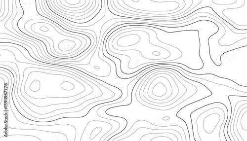Topography detailed terrain vector map capturing natural formations and elevation lines in antique expedition style, ideal for posters, books, and presentations related to geography or wilderness trav