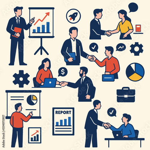 business pitch illustration for  website element