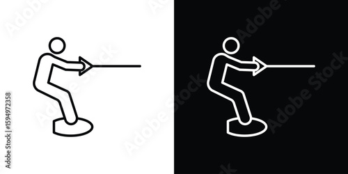 Wakeboarding icon Editable stroke vector pack, suitable for web designs.