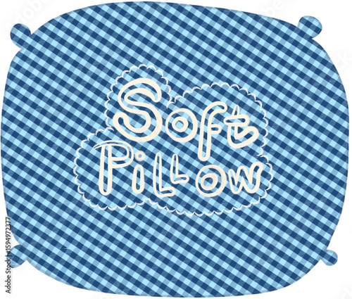 blue plaid soft pillow