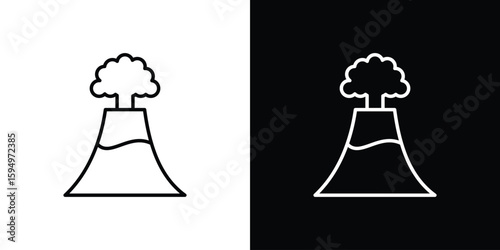 Volcano icon Editable stroke vector pack, suitable for web designs.