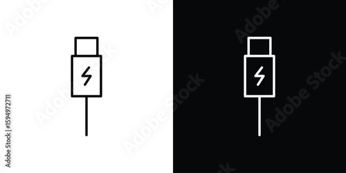 USB type c icon Editable stroke vector pack, suitable for web designs.