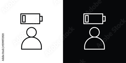 Tired person icon Editable stroke vector pack, suitable for web designs.