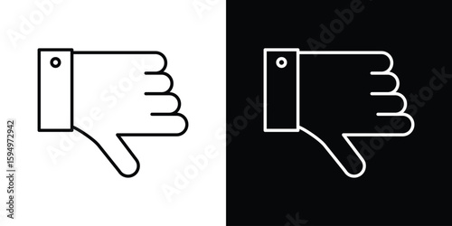 Thumb down icon Editable stroke vector pack, suitable for web designs.