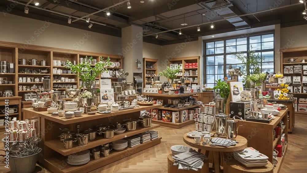 Cozy kitchenware store filled with vibrant decor items Cozy kitchenware store filled with vibrant decor items
