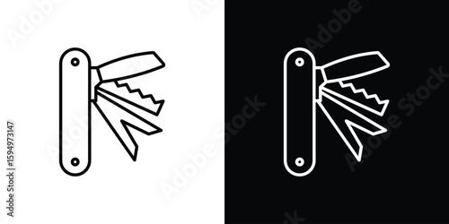 Tableau sur toile Swiss Knife icon Editable stroke vector pack, suitable for web designs