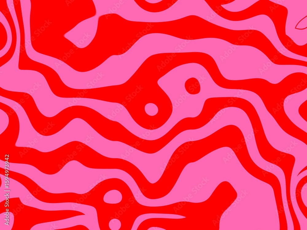 Abstract seamless pattern with flowing, wavy lines in vibrant pink and red, ideal for bold and modern designs Abstract seamless pattern with flowing, wavy lines in vibrant pink and red, ideal for bold and modern designs