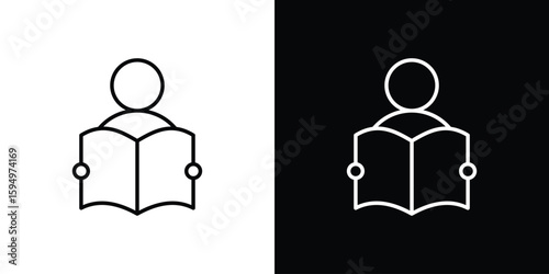 Reading icon Editable stroke vector pack, suitable for web designs.