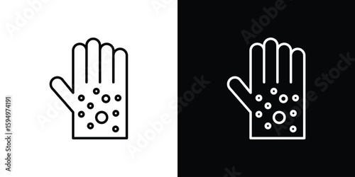 Rash hand icon Editable stroke vector pack, suitable for web designs.