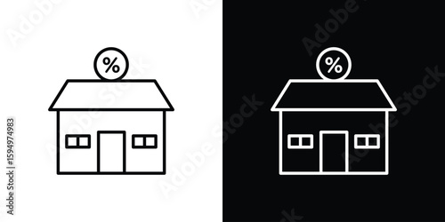 Mortgage rate icon Editable stroke vector pack, suitable for web designs.