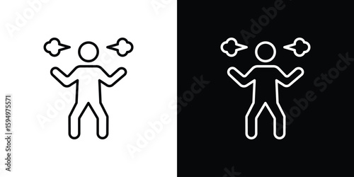Irritated human icon Editable stroke vector pack, suitable for web designs.