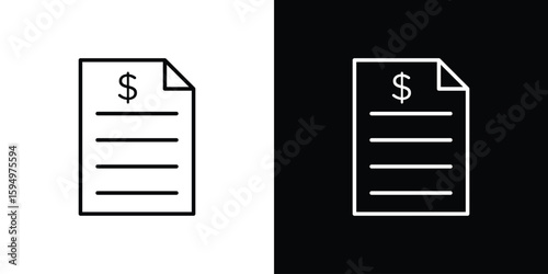 Invoice icon Editable stroke vector pack, suitable for web designs.