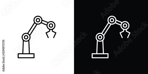 Industrial robot icon Editable stroke vector pack, suitable for web designs.