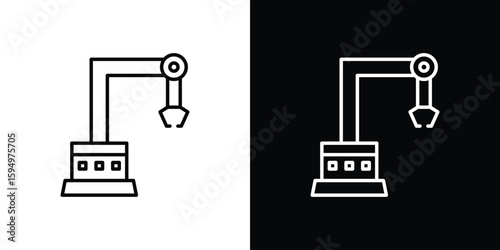 Industrial robot icon Editable stroke vector pack, suitable for web designs.