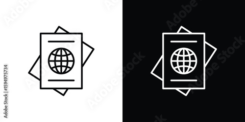 Immigration icon Editable stroke vector pack, suitable for web designs.
