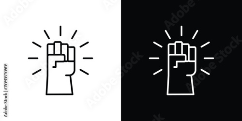 Hand with Power icon Editable stroke vector pack, suitable for web designs.