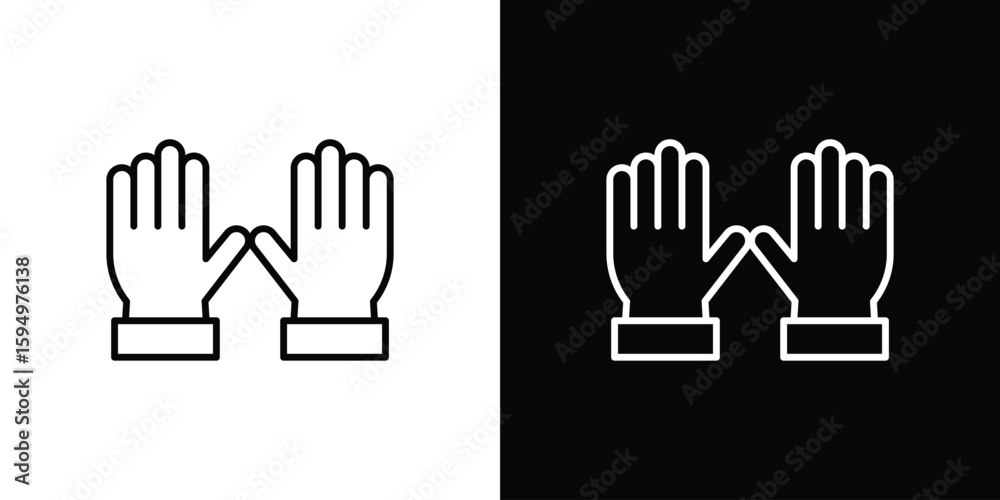 Fototapeta premium Gloves icon Editable stroke vector pack, suitable for web designs.