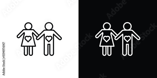 Girlfriend icon Editable stroke vector pack, suitable for web designs.