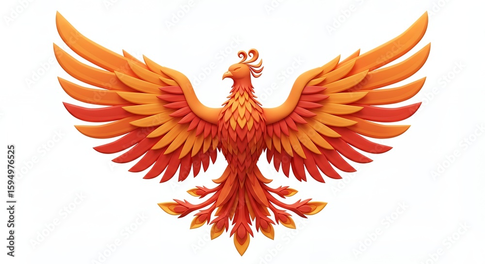 Fototapeta premium Mythological phoenix design illustration