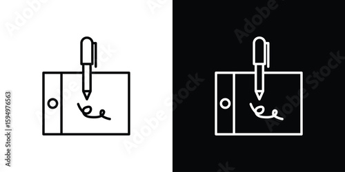 Electronic signature icon Editable stroke vector pack, suitable for web designs.